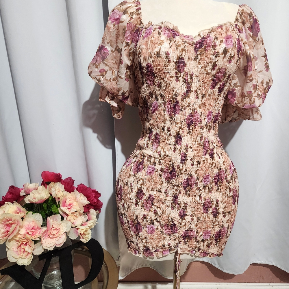 Chic Floral Off-Shoulder Mini Dress
